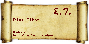 Riss Tibor névjegykártya